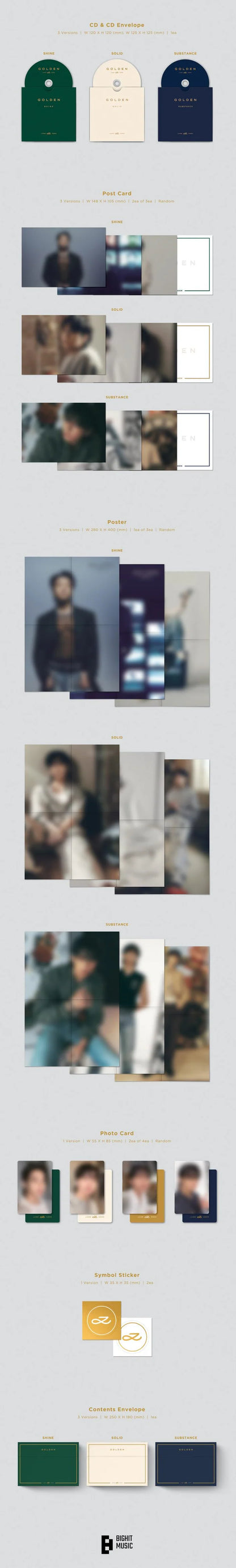 BTS JUNGKOOK - GOLDEN 1ST SOLO ALBUM NO P.O.B VER.