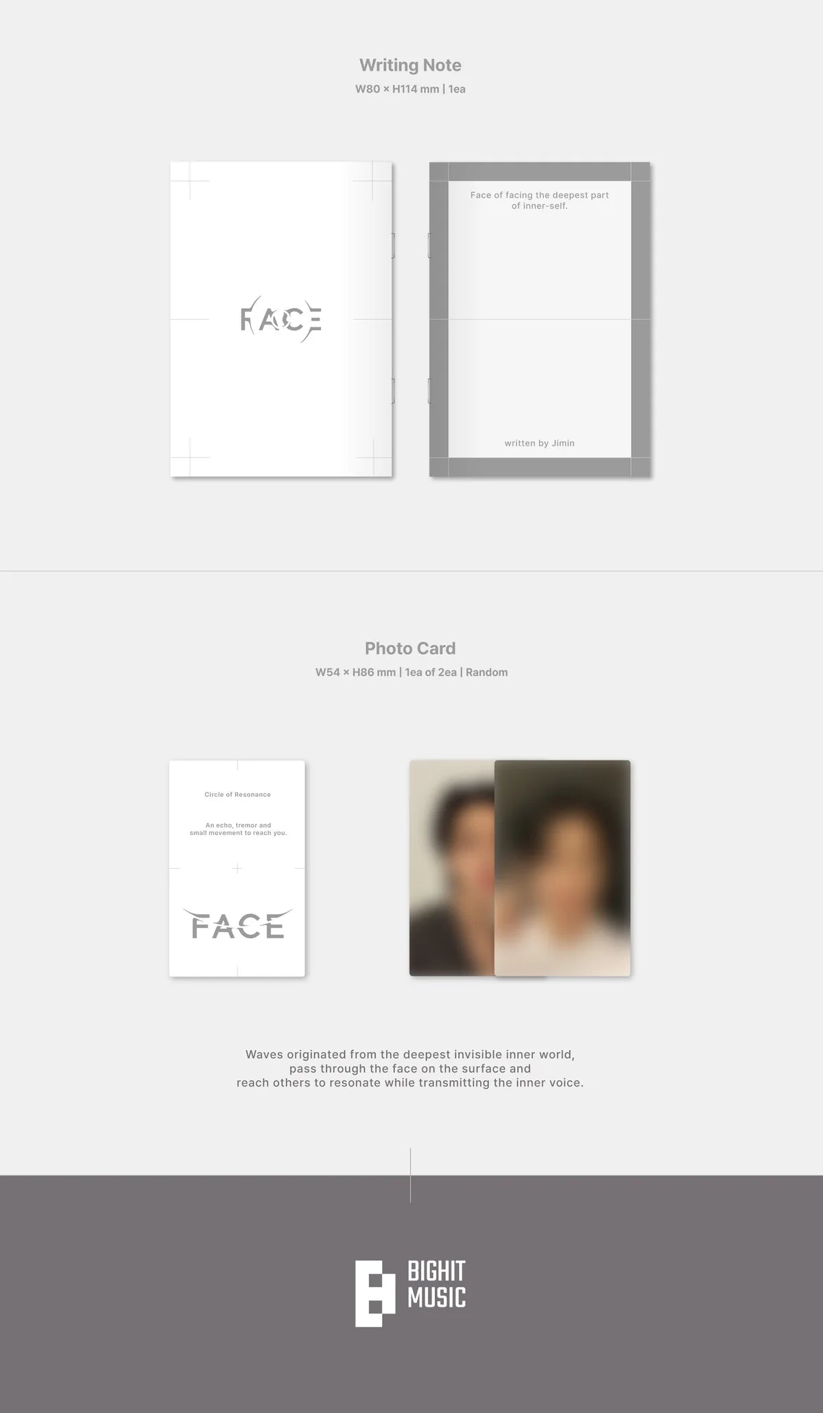 BTS JIMIN - FACE 1ST SOLO ALBUM WEVERSE ALBUM VER. NO P.O.B VER.