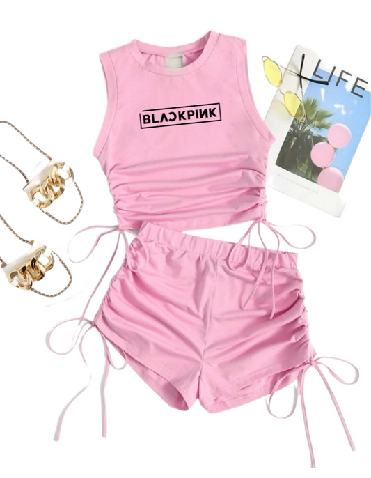 Preorder Black Pink Crop and Top