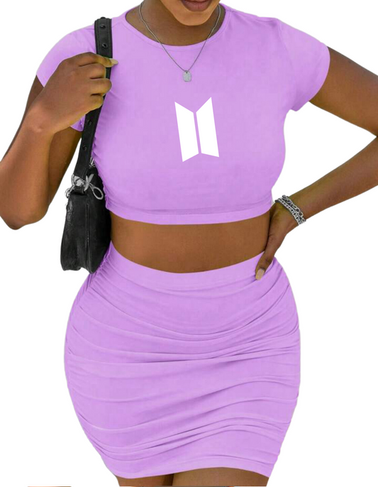 Preorder BTS Crop and Skirt