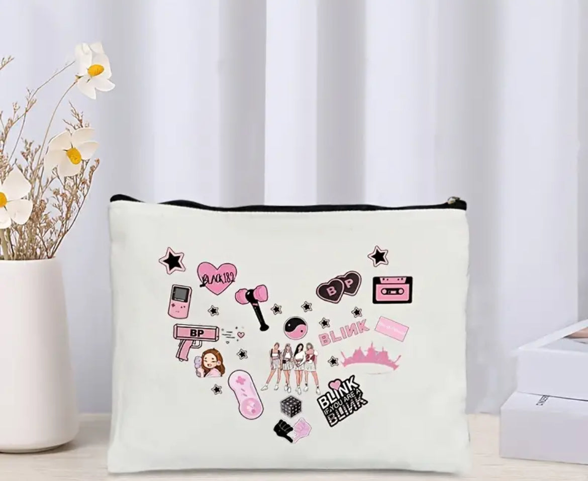 Black Pink Makeup Bag