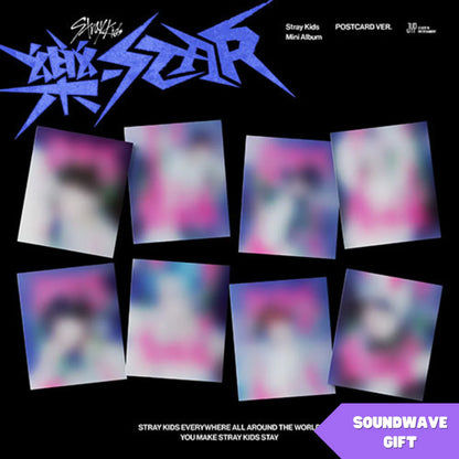 STRAY KIDS - ROCK STAR 8TH MINI ALBUM 樂 POSTCARD VER. SOUNDWAVE GIFT VER.