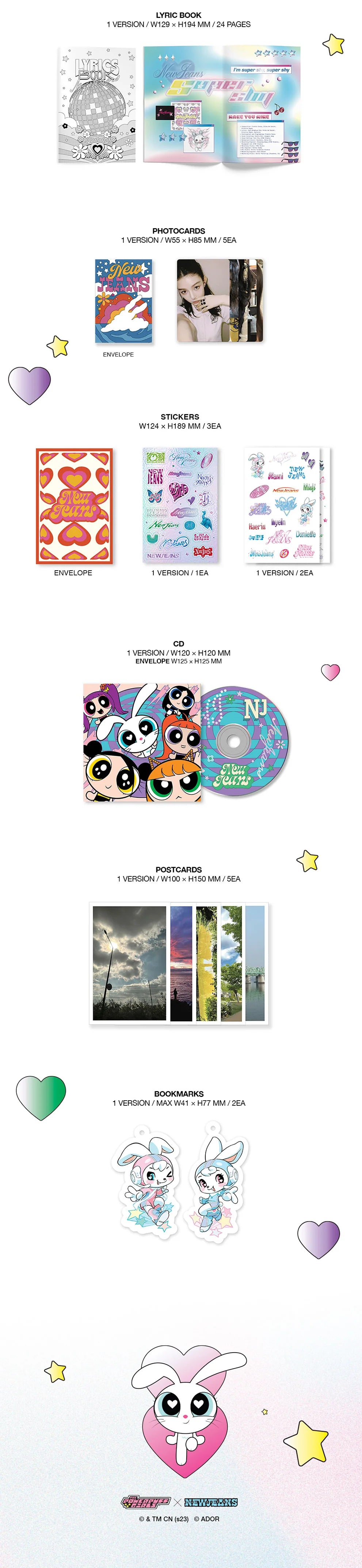 NEWJEANS - GET UP 2ND EP ALBUM THE POWERPUFF GIRLS X NJ BOX VER. NO P.O.B VER.